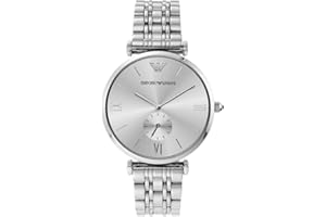 Emporio Armani Montre pour homme, mouvement à quartz, boîtier en acier inoxydable de 40 mm avec bracelet en acier inoxydable, AR1819