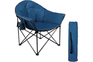 ‎HIGH POINT SPORTS HIGH POINT SPORTS Campingstuhl Faltbar Klappstuhl Moon Chair XXL bis 150kg Moonchair Extra Breit Campingsessel Angelstuhl für Indoor Outdoor Camping