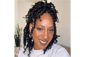 Passion Twist Hair 10 pulgadas 8 paquetes Pretrenzado Passion Twist Crochet Hair Pre-Looped Crochet Hair YDDM Trenzas Crochet Short Passion Twist Hair Pretwisted Hair Extension (10 pulgadas, 1#)