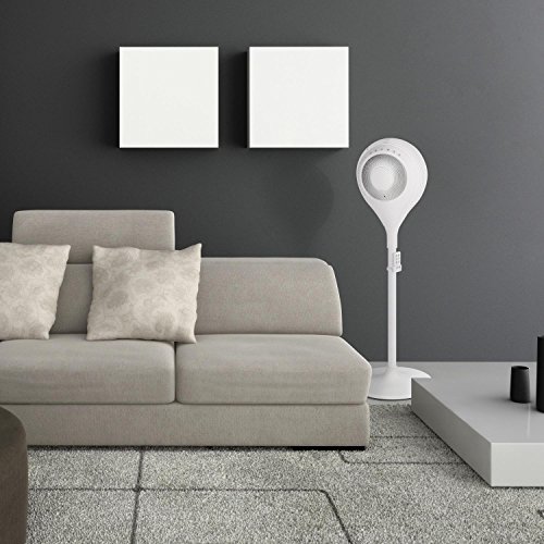 Klarstein • Airflex • Ventilator • Standventilator • mit Fernbedienung • leise • 3 Lüftergeschwindigkeiten • 4 Betriebsmodi • 360° horizontaler Schwenk • 90° vertikale Schwenkfunktion • Körpersensor • Touch-Display • LED-Display • Rundfuß • weiß - 5