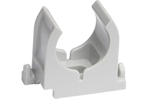 SOMA Clip de tuyau en plastique, gris, 20 mm, lot de 30, collier de serrage