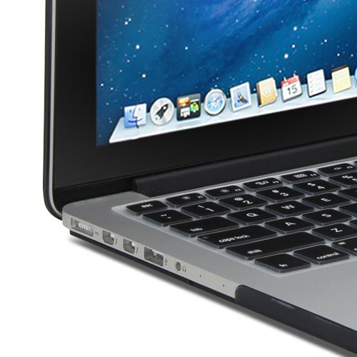 GMYLE Schwarz 4 in 1 Hülle Tasche für Macbook Pro Retina 13 Zoll mit Retina Display – Weicher Transportbeutel – Tastatur-Abdeckung (US Layout) – Schutzfolie für den Bildschirm (nicht für MacBook Pro 13) - 5