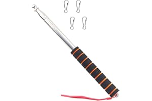 Difounmas 2.5m Teleskop Fahnenmast Set Edelstahl Teleskop Fahnenstange Handheld Fahnenstange mit 4 Stücke Karabinerhaken für Reiseleiter Camping Lehrer Ausflüge Wettbewerbe (Orange)