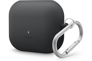 elago Kompatybilne z Samsung Galaxy Buds 3 Pro & 3 i 3 FE etui, silikonowe etui z karabińczykiem, pełna ochrona, bezprzewodowe ładowanie, akcesoria do słuchawek [czarne]