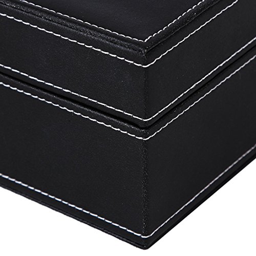 Songmics Uhrenkoffer mit Spiegel Haken Schwarz 8 Uhren JWB41B - 7