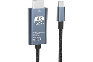 CRITIN Kabel USB C na HDMI 4K przy 60 Hz, pleciony adapter USB typu C na HDMI, do domowego biura, Thunderbolt 4/3, kompatybilny z Galaxy S8 do S22, MacBook Pro/Air, iPad Pro, iMac, Mac Mini