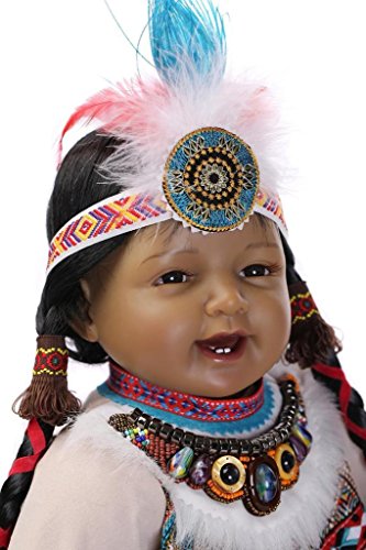 Nicery Reborn Baby Doll Indian Style Black Skin 22inch 55cm Simulation Silicone Vinyl Magnetic Mouth Lifelike Boy Girl Toy Smile