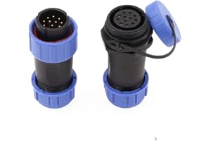 Eonvic HE21 Connecteur circulaire d'aviation 12 broches mâle femelle étanche IP68 pour signal d'alimentation d'appareil industriel