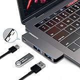 Dual USB C Hub, OneOdio Freegene Type C Pro Hub Adapter with Thunderbolt 3 Power Delivery, Superspeed USB 3.0 &amp; USB 2.0 Ports, Ideal for Macbook Pro 2016/2017, Chromebook Pixel and other Type-C Device