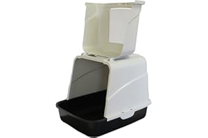 PETGARD Emilio - Lettiera chiusa per gatti con grande patta frontale apribile, filtro e paletta, facile da pulire, 50 x 40 x 41 cm