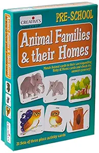Creatives Animal Families And Their Homes Card Game (Multi-Color, 63 Pieces)