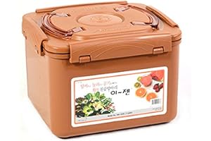 E-Jen premiummässig surkålsbehållare, kimchi, probiotisk jäsning med inre vakuumlock (brun (Earthenware Brown), 7,4 liter)