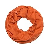 bufanda tubo tejida  MANUMAR Loop Bufanda unicolor para mujer  pañuelo fino naranja como accesorio perfecto para el verano  Bufanda mujer de tubo  Fular mujer infinita  idea del regalo
