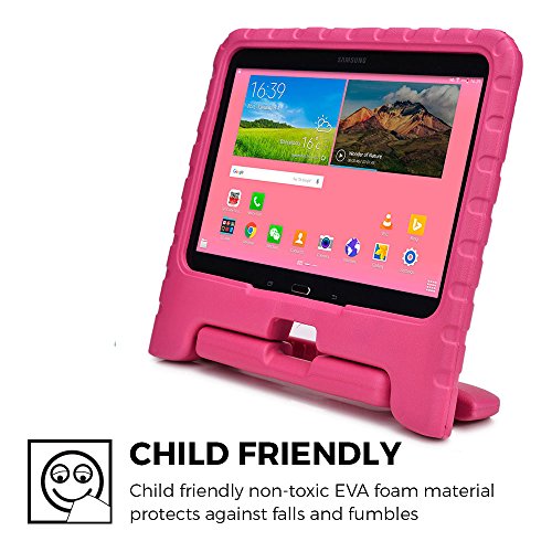 Samsung Galaxy Tab 4 10.1, Tab 3 10.1 hülle fur kinder, COOPER DYNAMO Beanspruchbare, strapazeirfähige, robuste, gepolsterte Hartschalenhülle mit integriertem Griff, Standfunktion & durchsichtigem Displaysschutz (Pink) - 3