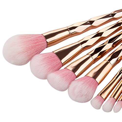 BeautyStar 10 Pcs Makeup Pinsel Set für Lidschatten Eyeliner Blush Kosmetik Concealer Erröten mit Freiem Silikon Make Up Schwamm - 2