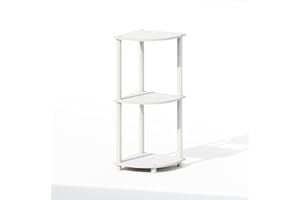 Furinno Turn-N-Tube Ã‰tagère d'angle, Bibliothèque Ã€ 3 Niveaux, Ã‰tagères De Rangement Ouvertes pour L'Organisation Et Le Salon, Bureau, Garage, Blanc