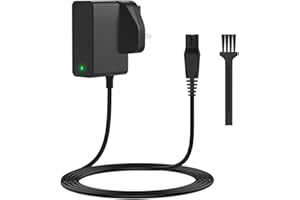 BERLS 15V for Philips Shaver Chager HQ8505 Cable UK for Series 5000, 7000, 9000 Beard Trimmer S5465, S3233, BT5502, BT9810, MG7790 MG7750 Electric Razor Aquatouch UKCA Power Lead(Light/Brush)