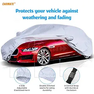 CARMATE Premium Custom Fit Waterproof Car Body Cover for Maruti Ciaz - Silver (with Side Mirror & Antenna Pockets)