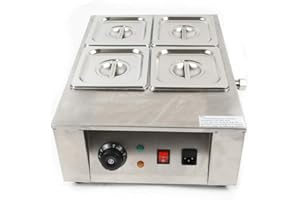 SHZICMY Schokoladenschmelzgerät 4 Schmelztiegel - 220V Elektrische Schokolade Schmelzgerät Schmelzmaschine Schoko Schmelzer Edelstahl Wasserbad Schmelztopf für Kuvertüre Milch Sahne