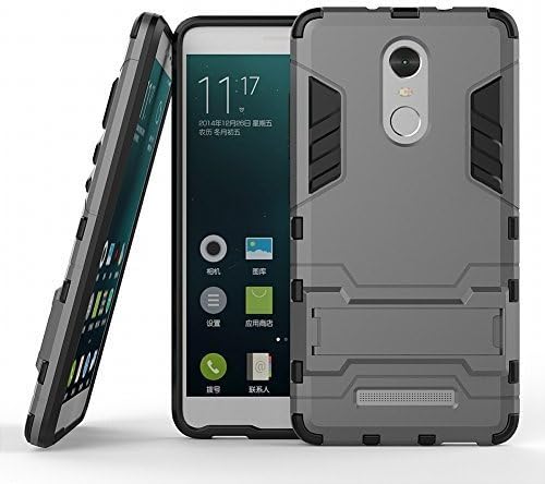 Xiaomi Redmi Note 3 Armor Case DWaybox 2 in 1 Hybrid Heavy Duty Hard Back Cover Case for Xiaomi Redmi Note 3 / Redmi Note 3 Pro Stand Case with kickstand (Gray)