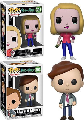 Funko POP! Rick & Morty: Beth + Lawyer Morty – Stylized Vinyl Figure