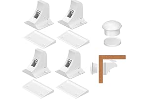 CISSIYOG Cierre Seguridad Cajones Bebé, Cierre magnético de seguridad armario para niños, Cierres de seguridad Para Cajones Armarios, Sin Tornillos o Perforación (4 Locks + 1 Key)