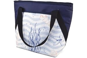 Iris Barcelona - Bolsa Nevera Estilo Tote Bag Oceanic, Bolsa Térmica para Llevar Comida y Bebida, Nevera Portátil Estilo Bolso de Hombro 18 L Azul
