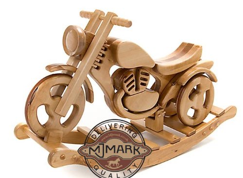 wooden rocking motorbike