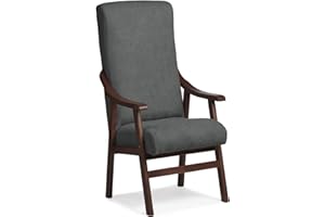 Abuelo a Gusto - Silla Brazos de Madera, Respaldo Recto, Ideal para Personas Mayores, Movilidad Reducida o Dolor Espalda. Usada en residencia y geriátricos. Tamaño: 57x69x116 cm. (Nogal, Marengo)