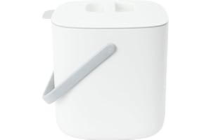 BLUE GINKGO Bac à Compost de Cuisine - Bac de Déchets Alimentaires Facile à Nettoyer | Bac à Compost de Cuisine pour Plan de Travail | Fabriqué en Corée (2,6 L) - Blanc