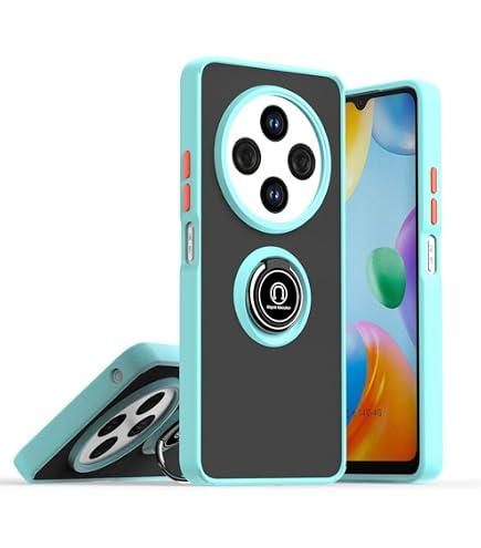 Glitter Cover Con Supporto Anello Per Xiaomi Redmi 14C / Poco C75 - Morbida TPU Trasparente Con Glitter Rimovibili (Blu)