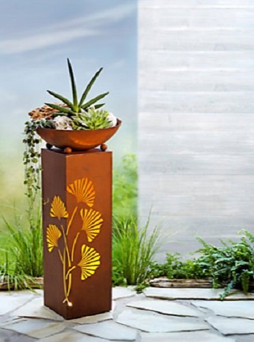 Pflanzsäule mit Beleuchtung Blumensäule Säule Pflanzschale Blumentopf outdoor NEU - 2