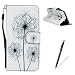 Produktbild Feeltech Hülle für Samsung Galaxy A5 Folio PU Leder Wallet Karte Halter mit Magnetverschluß und Standfunktion Slim Skin Schale Handytasche - Schwarzer Löwenzahn