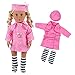 Produktbild VILLAVIVI Sets Kleidung Mantel mit Hut Socke Gurt Kleid für 46-50cm Puppenklediung 18 Zoll Inch American Girl Dolls Puppen Stehpuppe