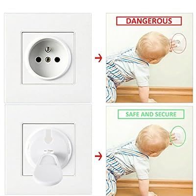 Wemk Français 25 pièces Cache Prise Bébé avec 3 clés + 4 pièces Protections Coin de Table Pack de Securité pour Enfants/bébés