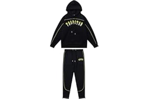 BIXPAK Set di Tuta da Uomo e Donne Ricamo Trapstar di Marca alla Moda,Giacca con Cappuccio E Pantaloni,Felpa con Cappuccio,Set Felpa in Pile con Cappuccio