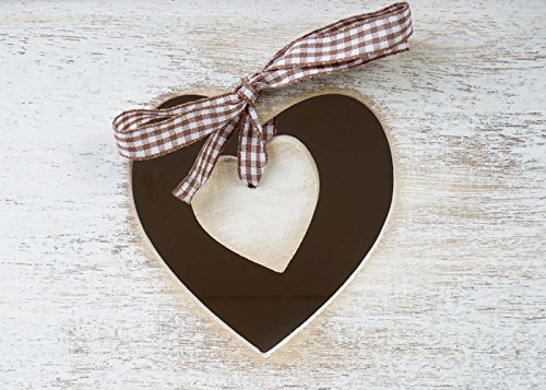 Kommode Forli, Schubladenkommode Schrank, 4 Schubladen mit Herzen 70x29x25cm, Shabby-Look, Vintage - 5