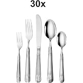 30 Par&ccedil;a 6 Kişilik Gri &Ccedil;elik Yemek Kaşık &Ccedil;atal Bı&ccedil;ak Set cin740by