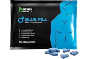 HILLTEN HEALTH Blue Pill | 10x Herbal Supplement Blue Pills for Men | High Strength Performance Powerful Fast Acting Long Lasting Results | Enhancing Male Stamina & Endurance Booster Tablets