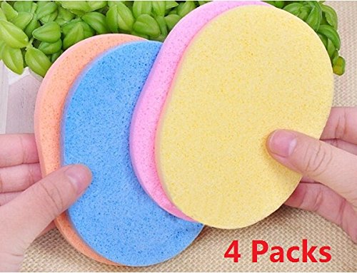 Vale® [4 Packs] Natural Spong Facial Cleaning Sponge Puffs Face Makeup Soft Pads