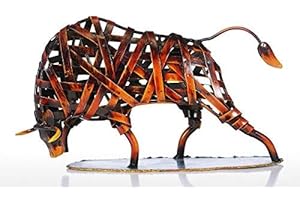 TOOARTS Scultura Moderna Animali Ferro Rosso Tessitura Bestiame Dono Tecnologia di Statuetta Arte Moderna Home Decor