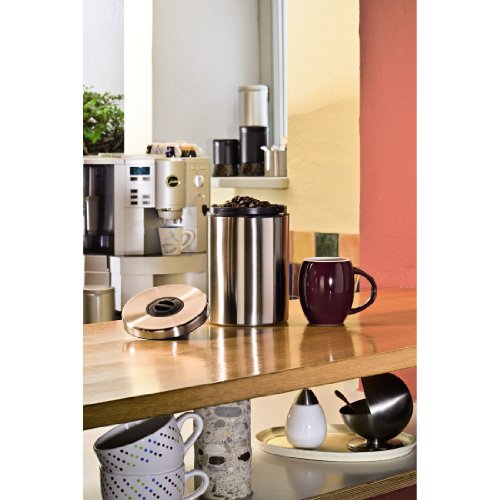 Xavax Kaffeedose für 1kg Kaffeebohnen, Tee, Kakao, mit Aromaverschluss, Edelstahldose, silber - 5