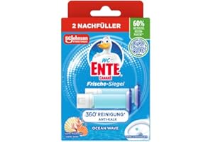 ‎WC-ENTE WC-Ente Frische-Siegel Nachfüller, körbchenloser WC-Reiniger, WC Duft, Ocean Wave, 2 Nachfüller (2 Stück)