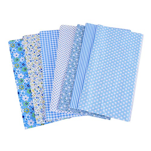 Souarts Set Stoffpakete DIY Baumwolltuch 25cmx25cm Blau - 3