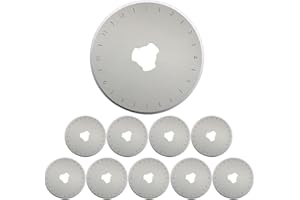Csirnto Taglierino Rotante 10 Pezzi Lame di Ricambio 45 mm Lame per Cutter Rotante Lame Taglierino Cutter Rotante Rotary Cutter Taglierino Circolare Rotella Taglia Stoffa Taglierina