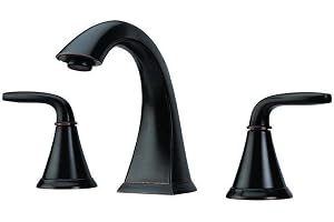 Pfister Pasadena LF049PDYY 3-håls tvättställskran för badrum, 20,3 cm avstånd, 3 hål, dubbla handtag, toskansk brons, tvättst