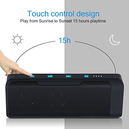Multifunktions-Portable Wireless Bluetooth Lautsprecher 6W Stereo + Power Bank + FM Radio, 4000mAh Akku 15 Stunden Spielzeit, Touch Control & Patent Lock / Unlock Panel, Aux Input, SD Card Slot und eingebaut in Mic Kompatibel mit Iphone, Android, Auto und All bluetooth Enabled Geräte - 3