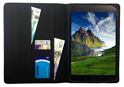 Medion LifeTab E10511   E10513   X10311 10 1 zoll Black with Red Trim Universal Wallet Case Cover Folio   10 - 11 zoll   von Sweet Tech