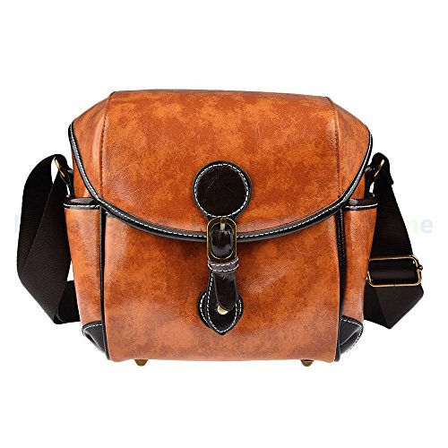 Fome Sac   tui de style vintage britpop en cuir synth  tique pour appareil photo DSLR Canon Nikon Sony Pentax   cadeau
