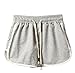 Produktbild Tomatoa Damen Shorts Sommer Sports Shorts Schlafanzughose Schlafhose Yoga Running Gym Beiläufige Elastische Sport Shorts Fitness Hot Pants (Grau, L)